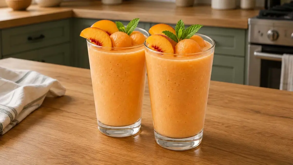 Smoothie Melon Pêche Maison : La Boisson Fraîche, Fruitée et Rafraîchissante de l'Été