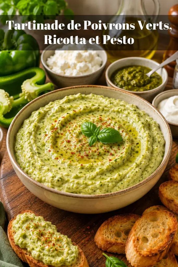 Tartinade de Poivrons Verts, Ricotta et Pesto : Une Recette Fraîche et Gourmande
