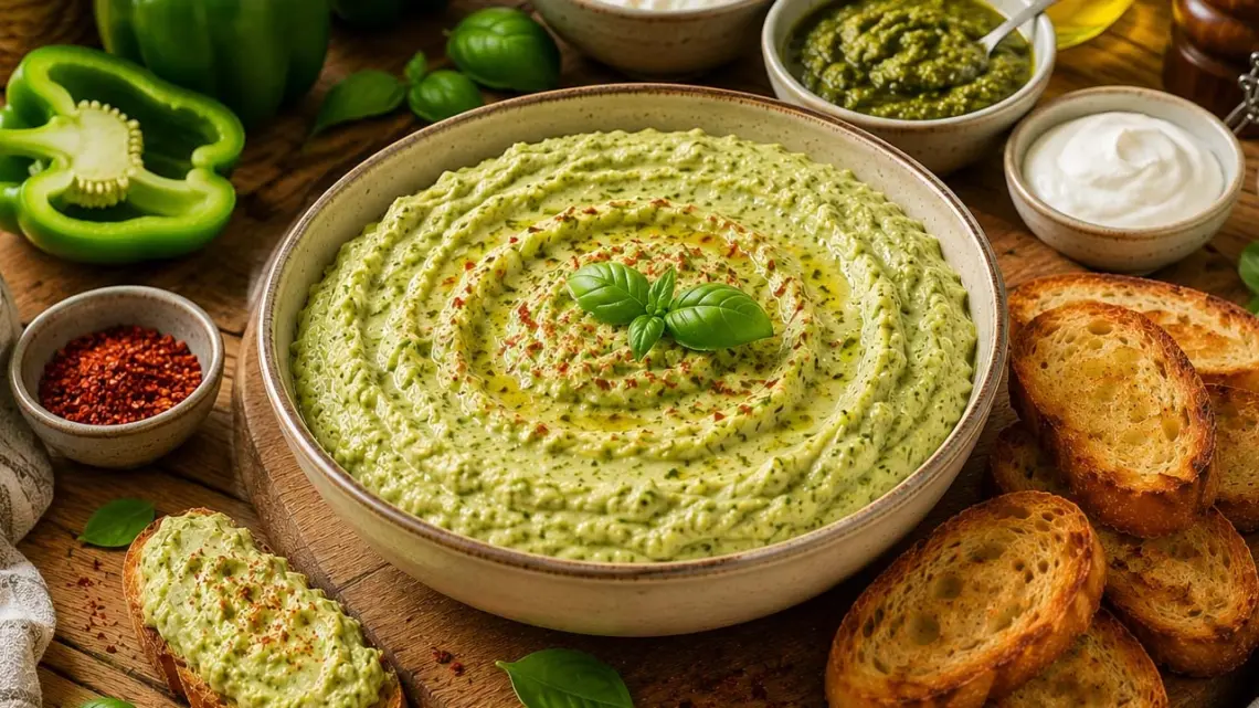 Tartinade de Poivrons Verts, Ricotta et Pesto : Une Recette Fraîche et Gourmande
