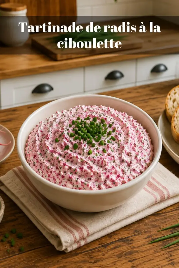 Tartinade de radis à la ciboulette : apéritif frais et gourmand prêt en 10 minutes