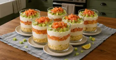 Tiramisu au saumon fumé en verrine : recette apéritive chic et facile