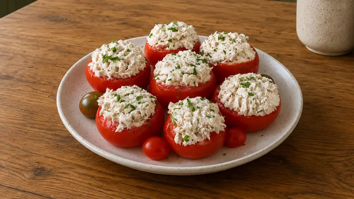 Tomates farcies à la Mousse de thon et fromage frais : entrée fraîche et légère