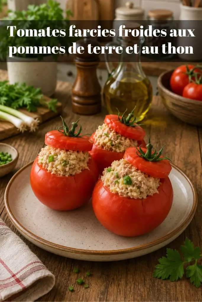 Tomates farcies froides aux pommes de terre et au thon