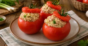 Tomates farcies froides aux pommes de terre et au thon