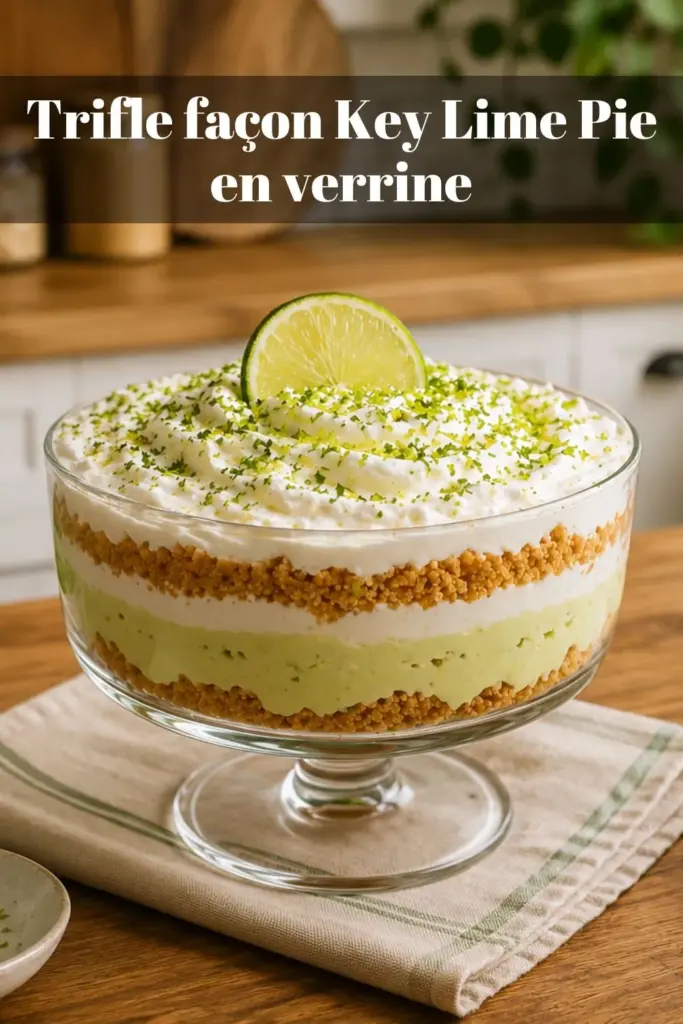 Trifle façon Key Lime Pie en verrine : dessert citron vert crémeux
