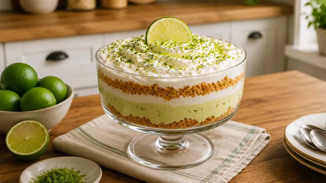 Trifle façon Key Lime Pie en verrine : dessert citron vert crémeux