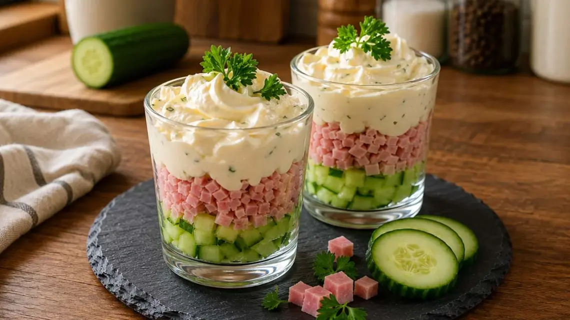Verrines Concombre, Jambon et Boursin : Une Entrée Fraîche et Rapide