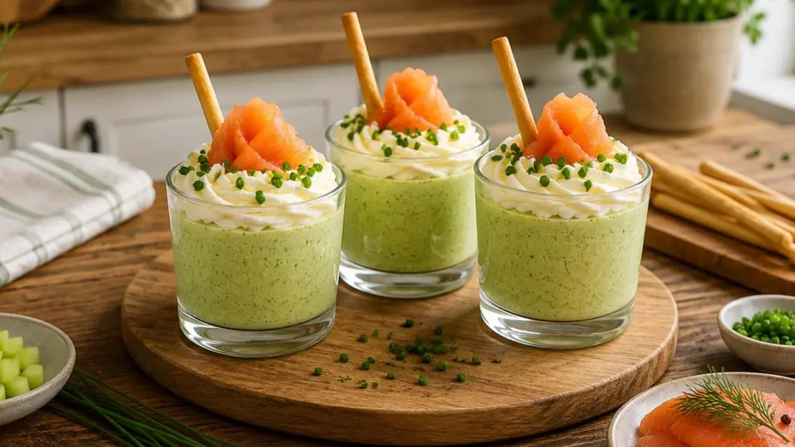 Verrines de Mousse de Concombre, Feta et Saumon Fumé : une entrée fraîche et élégante