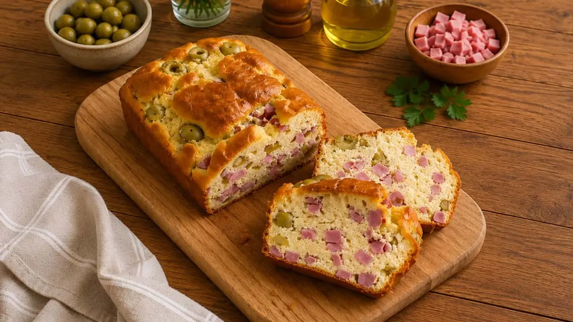 Cake Moelleux au Jambon et aux Olives Vertes : Idéal pour l'Apéritif