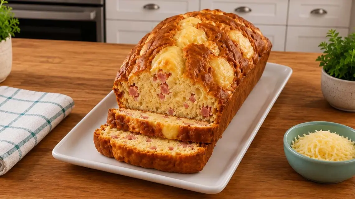 Cake au jambon fumé râpé et à la raclette – idéal pour apéro ou repas léger