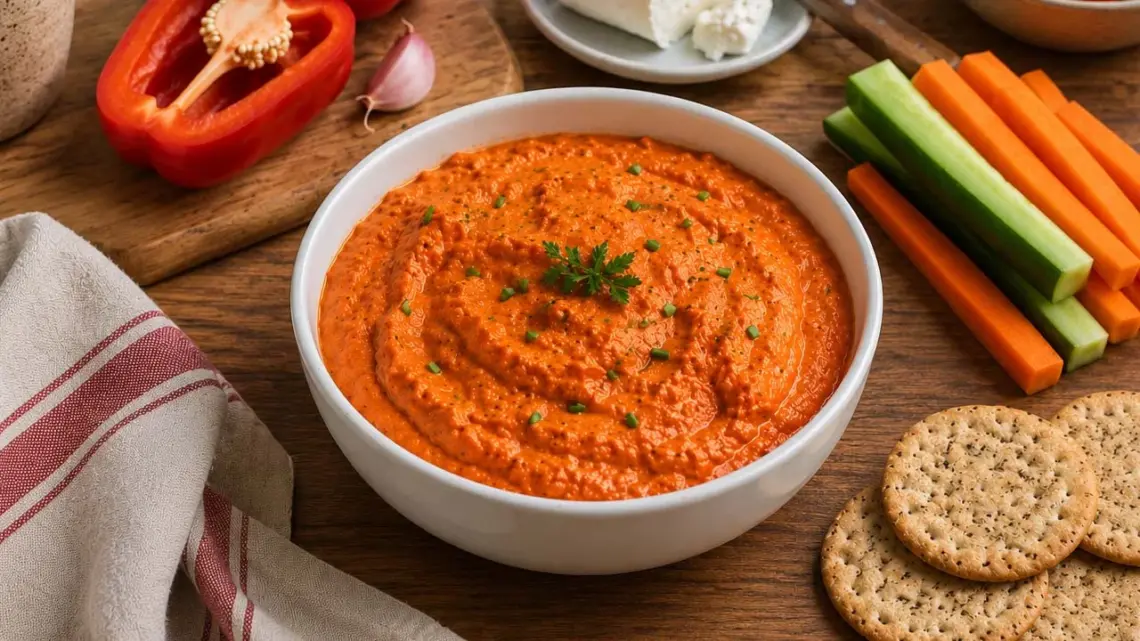 Dip de Poivrons Rouges au Chèvre Frais : la Recette Facile et Gourmande