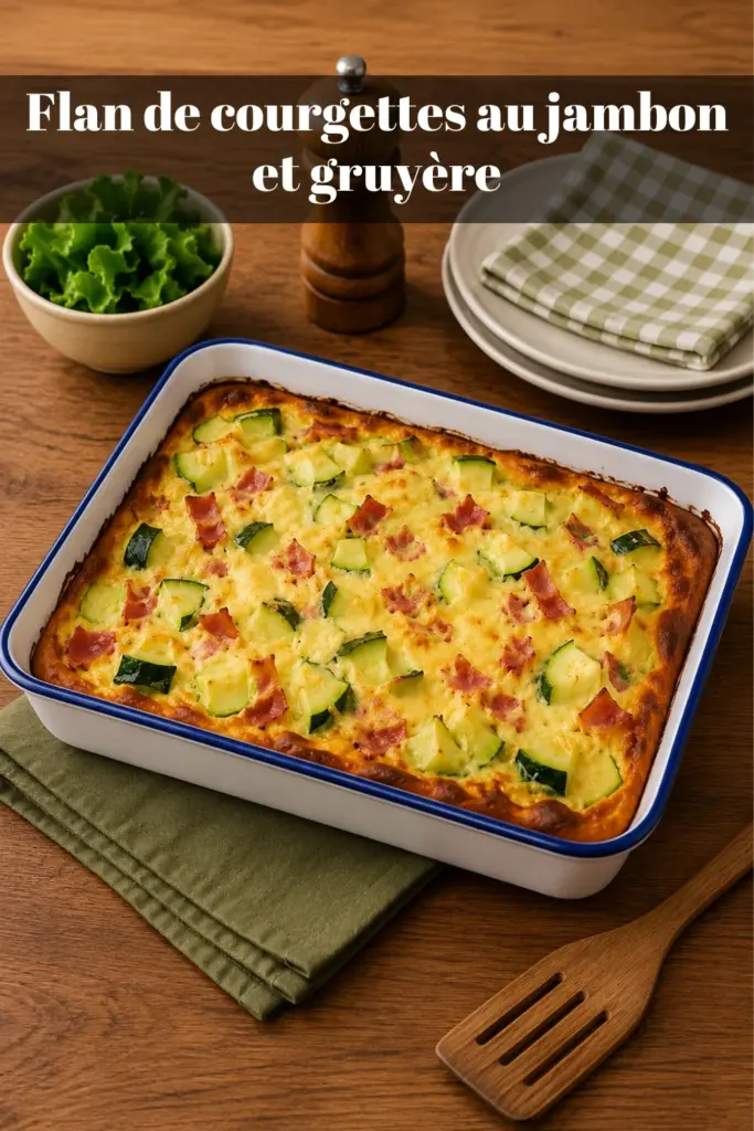 Flan de courgettes au jambon et gruyère : recette facile et légère