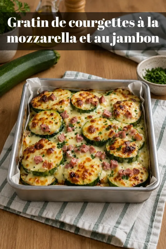Gratin de courgettes à la mozzarella et au jambon : la recette facile au four