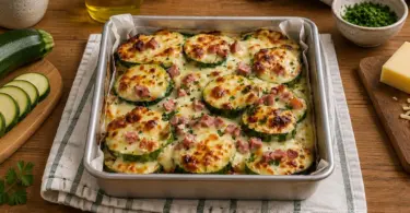 Gratin de courgettes à la mozzarella et au jambon : la recette facile au four