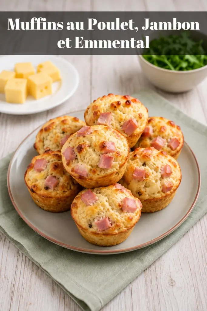 Muffins au Poulet, Jambon et Emmental : La Recette Salée Facile et Moelleuse