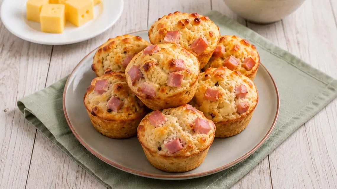 Muffins au Poulet, Jambon et Emmental : La Recette Salée Facile et Moelleuse