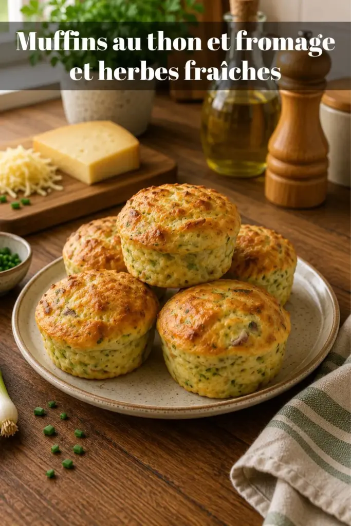 Muffins au thon et fromage et herbes fraîches : une recette facile, moelleuse et savoureuse