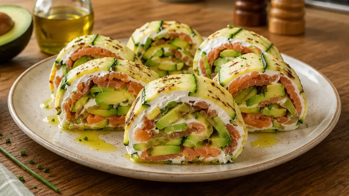 Roulé de Courgettes au Saumon Fumé et Avocat : Recette Fraîche et Facile