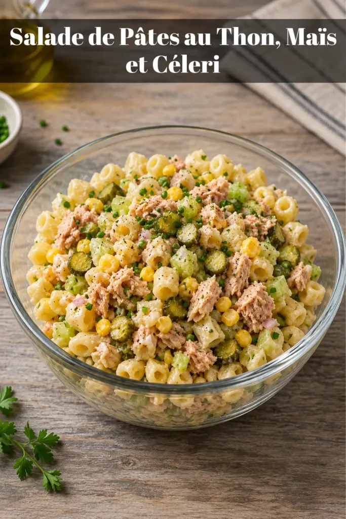 Salade de Pâtes au Thon, Maïs et Céleri : Recette Froide Facile et Gourmande