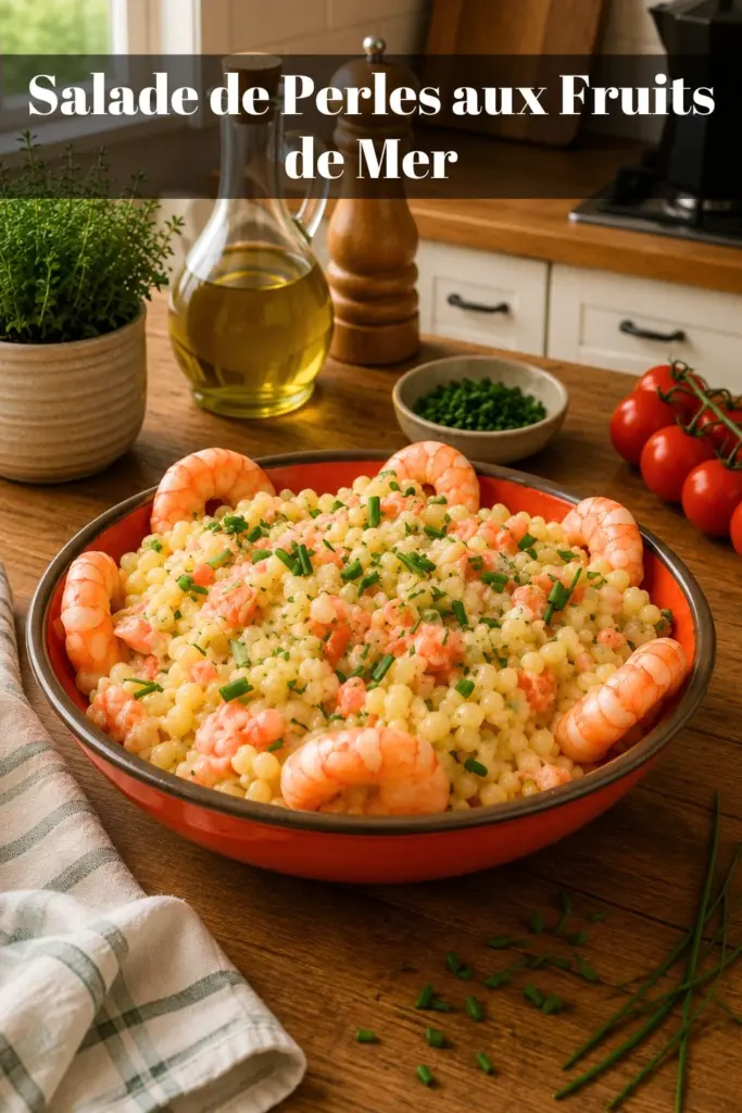 Salade de Perles aux Fruits de Mer : Saumon Fumé, Crevettes et Œufs de Truite