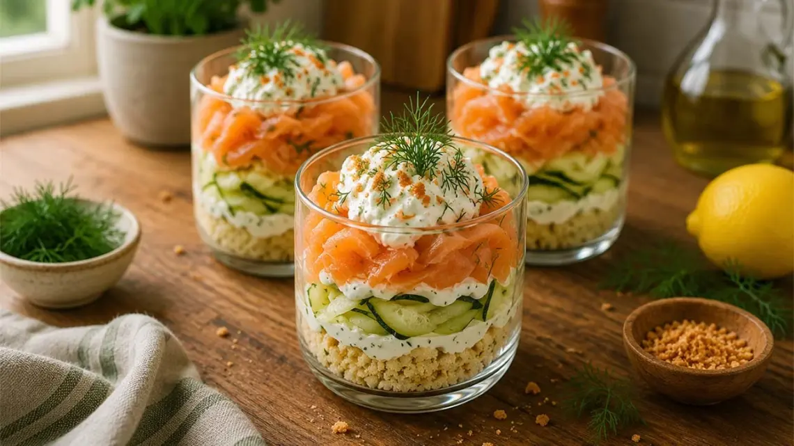 Tiramisu salé aux courgettes et saumon fumé : une entrée fraîche et raffinée