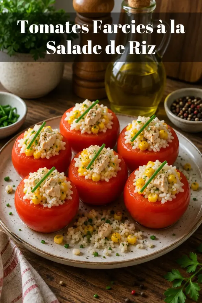 Tomates Farcies à la Salade de Riz : une Entrée Fraîche et Colorée