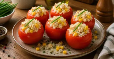 Tomates Farcies à la Salade de Riz : une Entrée Fraîche et Colorée