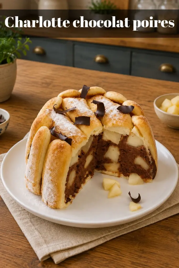 Charlotte chocolat poires facile : dessert fondant et ultra gourmand