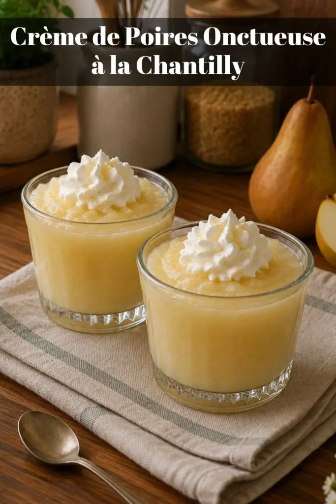 Crème de Poires Onctueuse à la Chantilly : Dessert Facile et Rapide