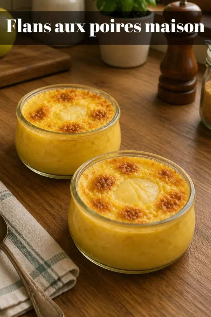 Flans aux poires maison : dessert rapide, frais et délicieux