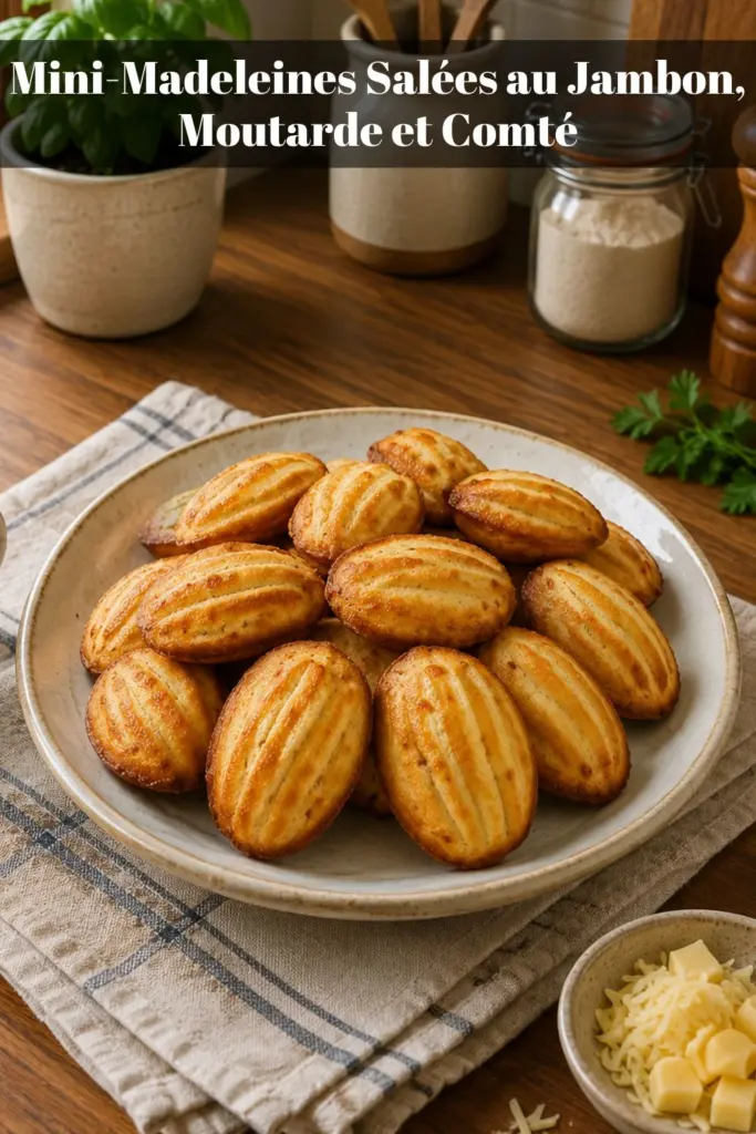 Mini-Madeleines Salées au Jambon, Moutarde et Comté