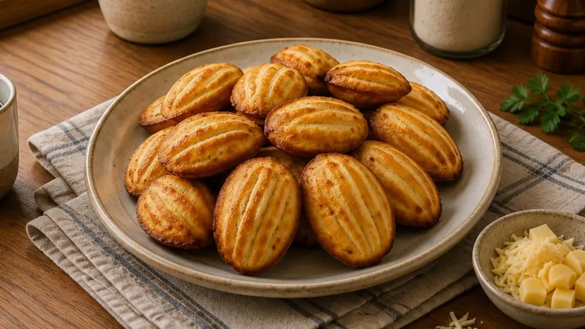 Mini-Madeleines Salées au Jambon, Moutarde et Comté