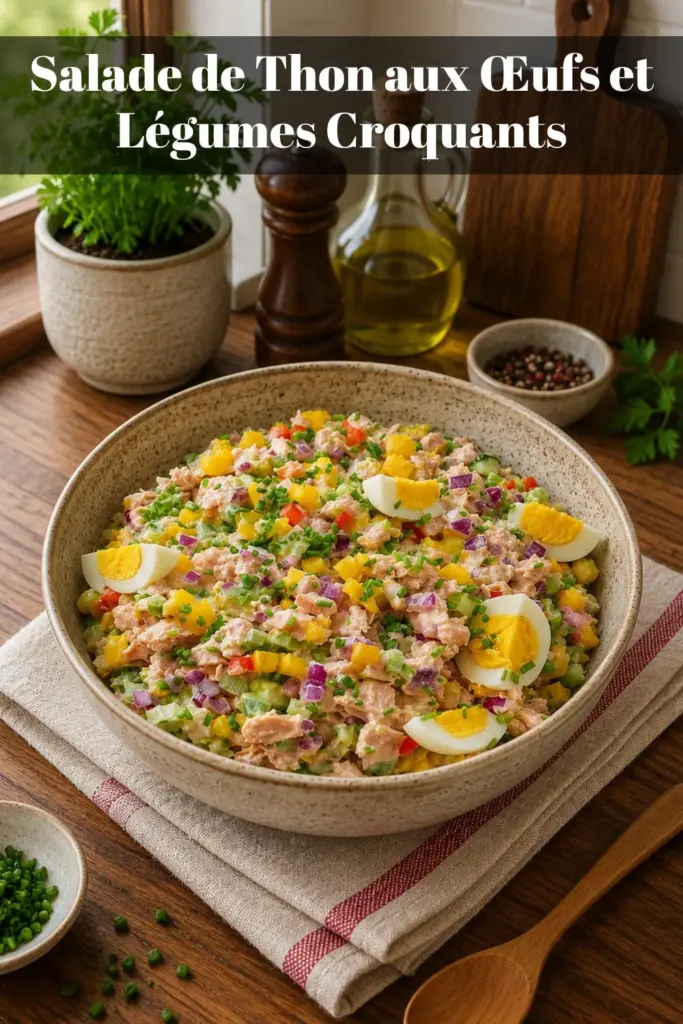 Salade de Thon aux Œufs et Légumes Croquants : Recette Facile