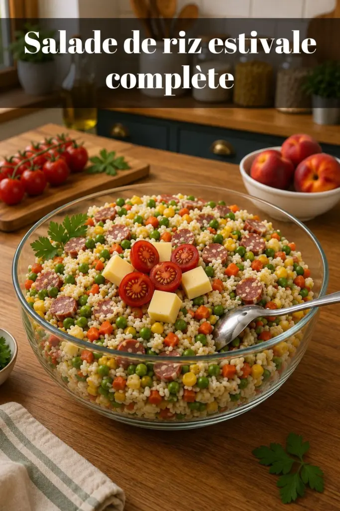 Salade de riz estivale complète : fraîche, facile et rapide à préparer