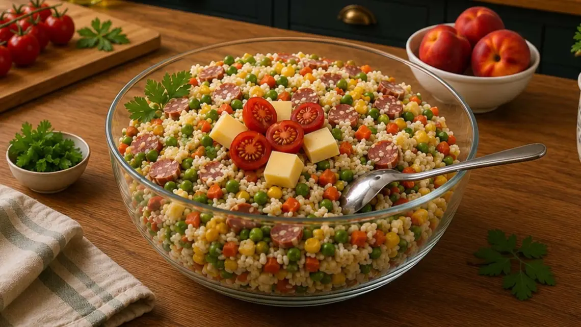 Salade de riz estivale complète : fraîche, facile et rapide à préparer