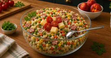 Salade de riz estivale complète : fraîche, facile et rapide à préparer