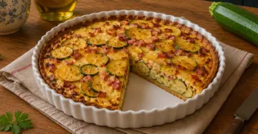 Tarte aux pommes de terre, courgettes et jambon : la recette familiale facile