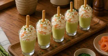 Verrines de Crème dAsperges et Chantilly au Saumon Fumé : Entrée Raffinée